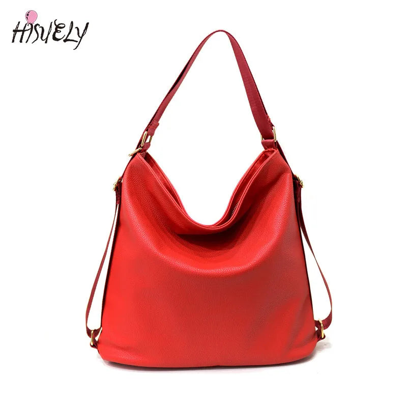 Women Artificial Leather Shoulder Bag Big Handbag Totes Hobos