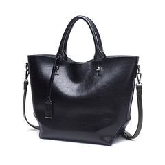 High Women Bucket Bag Oil Wax Women Leather Handbags Big Tote Famous Brands