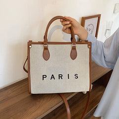 Women Canvas Tote Bags Large Capacity Shoulder Messenger Crossbody Bag