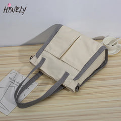 Women Canvas Shoulder Bag Large Capacity Crossbody Handbag