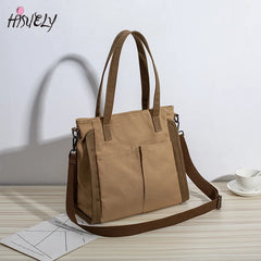 Women Canvas Shoulder Bag Large Capacity Crossbody Handbag
