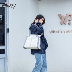 Women Canvas Shoulder Bag Large Capacity Crossbody Handbag