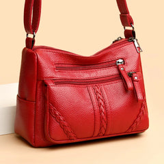 Women Soft Leather Shoulder Bag Large Capacity Crossbody Handbag
