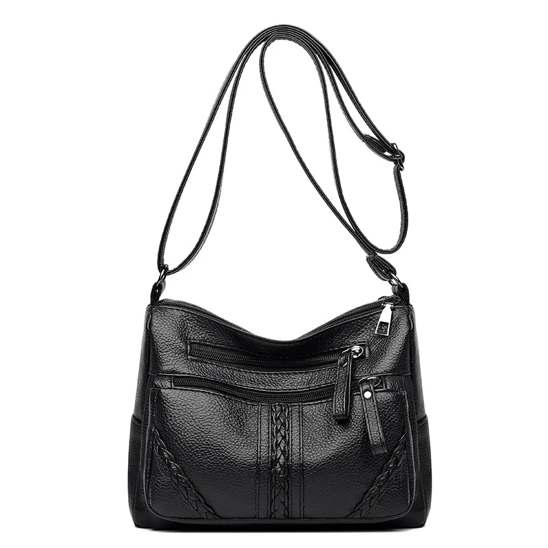 Women Soft Leather Shoulder Bag Large Capacity Crossbody Handbag