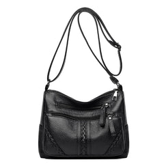 Women Soft Leather Shoulder Bag Large Capacity Crossbody Handbag