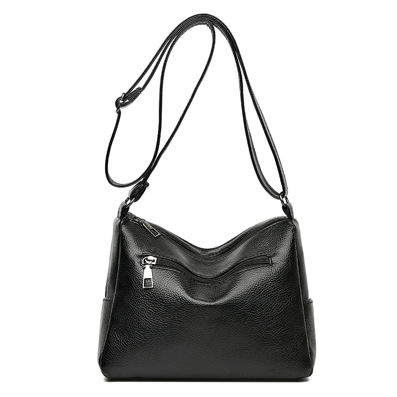 Women Soft Leather Shoulder Bag Large Capacity Crossbody Handbag