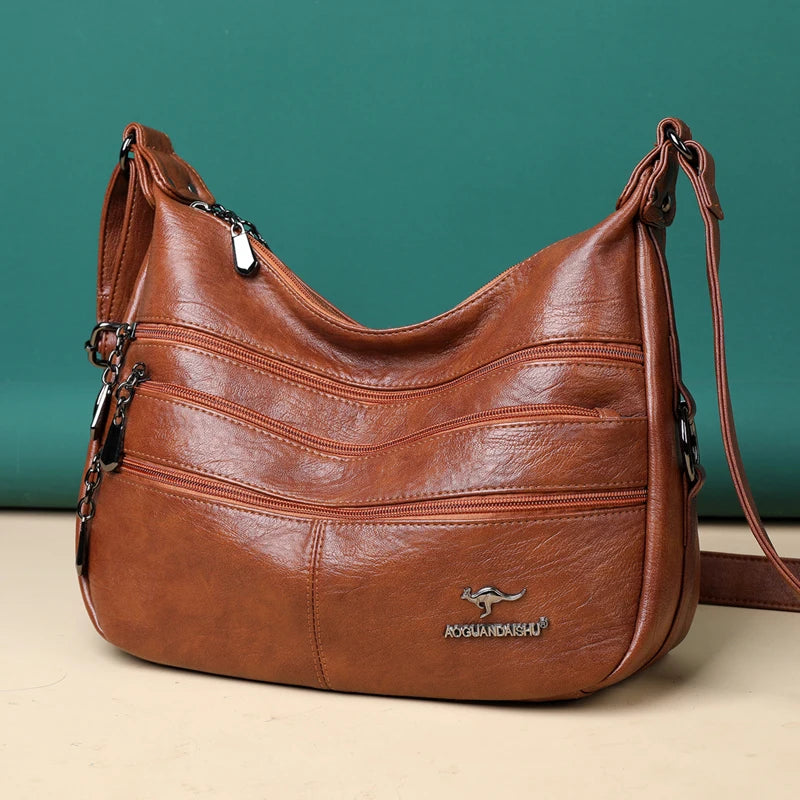 High Women Styles Handbags Multi-pocket Shoulder Bags Soft PU Leather