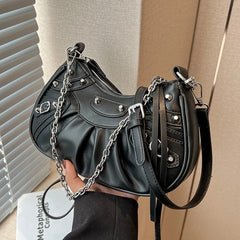 Women Leather Chain Shoulder Bag Small Crossbody Bags