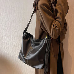 High Women Pu Leather Handbags Shoulder Bags Large Capacity Ladies Tote Travel B