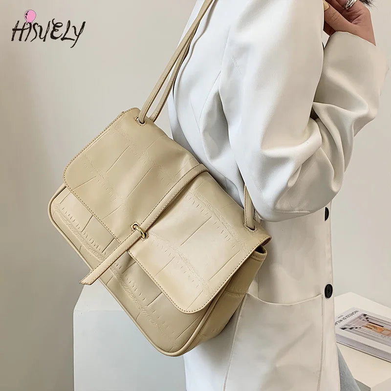 Women Leather Shoulder Bag Large Capacity Crossbody