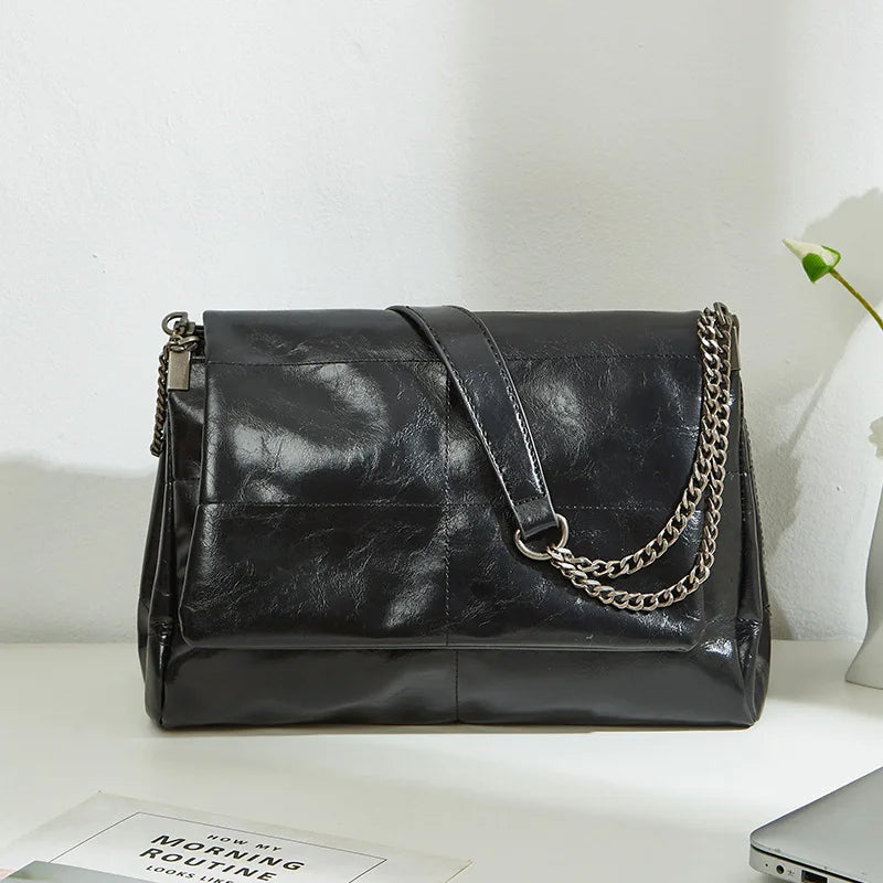High Women Leather Shoulder Bag Large Capacity Crossbody