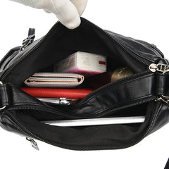 High Women Shoulder Bag Pu Leather Crossbody Bag Multi-pockets Messenger Bag