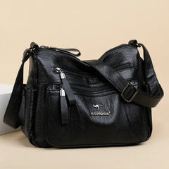 Women Shoulder Bags PU Leather Crossbody Bag Multi-pockets Ladies Messenger Bag