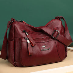 Women Shoulder Bags PU Leather Crossbody Bag Multi-pockets Ladies Messenger Bag