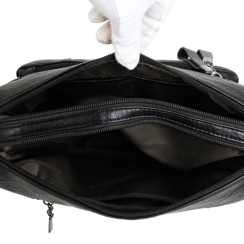 Women Shoulder Bags PU Leather Crossbody Bag Multi-pockets Ladies Messenger Bag