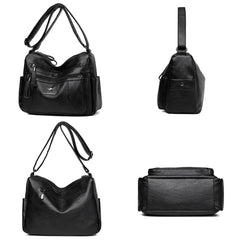Women Shoulder Bags PU Leather Crossbody Bag Multi-pockets Ladies Messenger Bag