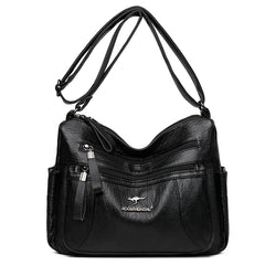 Women Shoulder Bags PU Leather Crossbody Bag Multi-pockets Ladies Messenger Bag