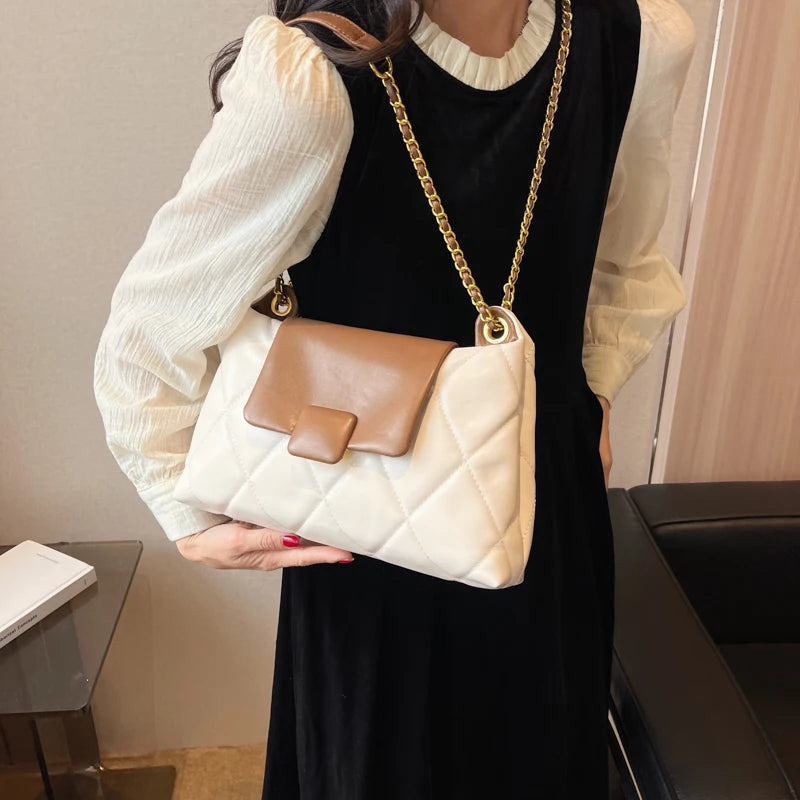 Small Chain Shoulder Bag Pu Leather Crossbody Tote Messenger Bag