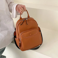 Women Small PU Leather Backpacks Ladies Shoulder Travel Bag Casual School Bags