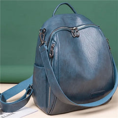 Vintage Women PU Leather Backpack Casual Travel Bag