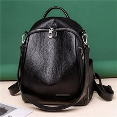 Vintage Women PU Leather Backpack Casual Travel Bag
