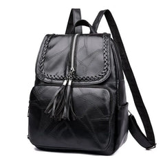 Women Vintage Backpack Large Capacity Leather Shoulder Bag For Teenager Girls