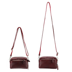 Soft Leather Shoulder Bag with Zipper Pockets Crossbody Bag