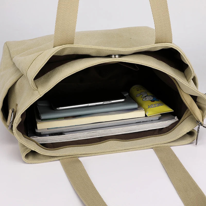 Women's Shoulder Bag Crossbody Top-Handle Leisure Handbag Canvas Tote