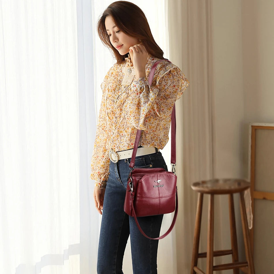Women's Soft Leather Shoulder Bag Messenger Bag