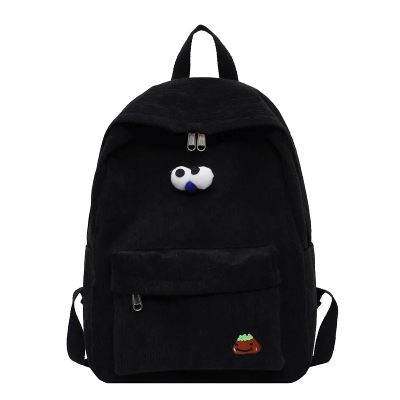 Corduroy High School Backpack for Teen Girls Travel Bag