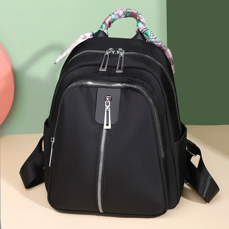 Women Ribbon Backpack Waterproof Large Capacity Shoulder Bag