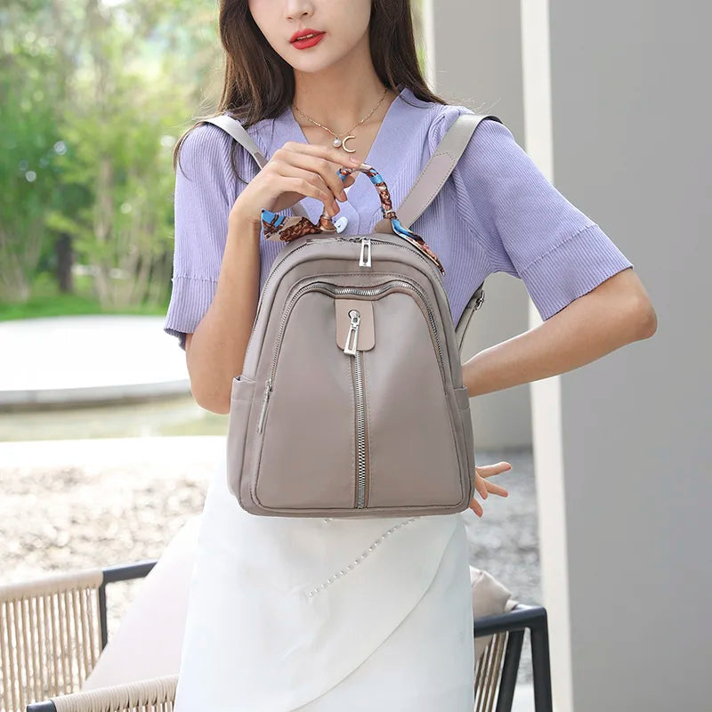 Women Ribbon Backpack Waterproof Large Capacity Shoulder Bag