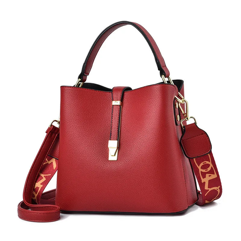 One-shoulder Messenger Bag Female Autumn Bucket Pu Large-capacity Handbag