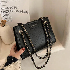 High-Quality Lingge Chain Tote Bag All-Match Shoulder Bag