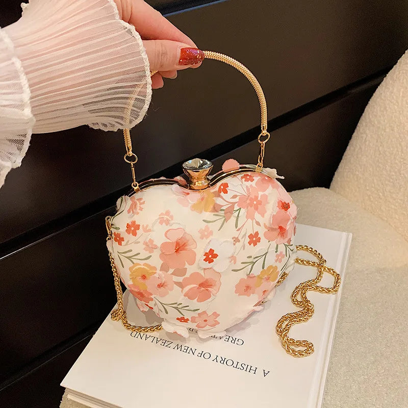 Lace Handbag Chain Wild Flowers Love Messenger Bag
