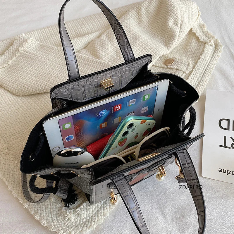 High Women's Leather Handbag Bonded Bag 2021