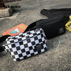 Plaid Hip Bag Belt Women Men Bum Bag Leisure Shoulder Bags Fanny Pack