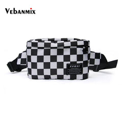 Plaid Hip Bag Belt Women Men Bum Bag Leisure Shoulder Bags Fanny Pack