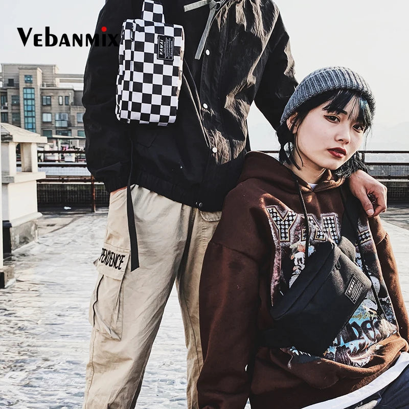 Plaid Hip Bag Belt Women Men Bum Bag Leisure Shoulder Bags Fanny Pack