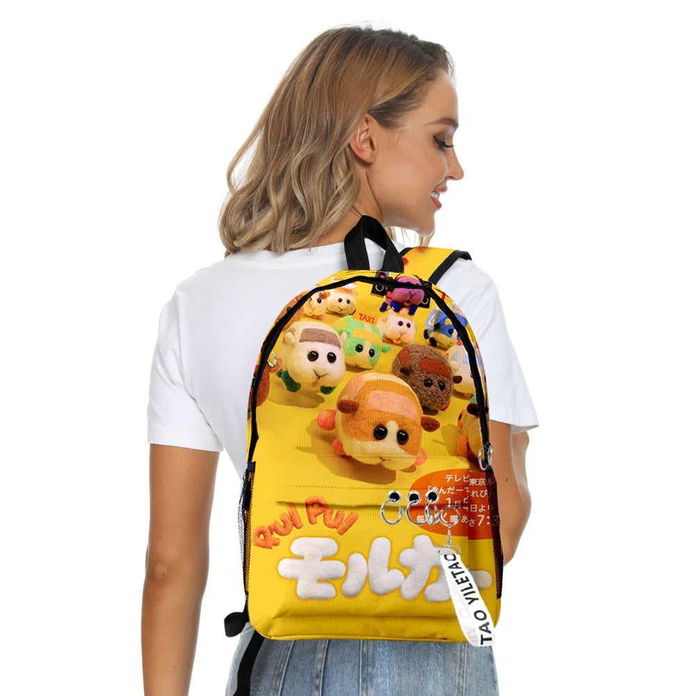 Hip Hop Pui Pui Molcar School Bags Boys Girls Travel Bags 3D Print Backpacks