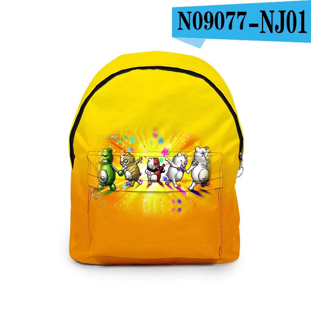 Hip Hop Shoulder Backpack Bullet Breaking Monokuma 3D Waterproof Bag