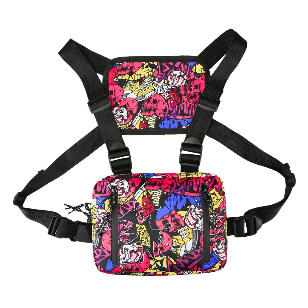 Hip Hop Crossbody Shoulder Bag Unisex Oxford Streetwear Vest Waist Packs