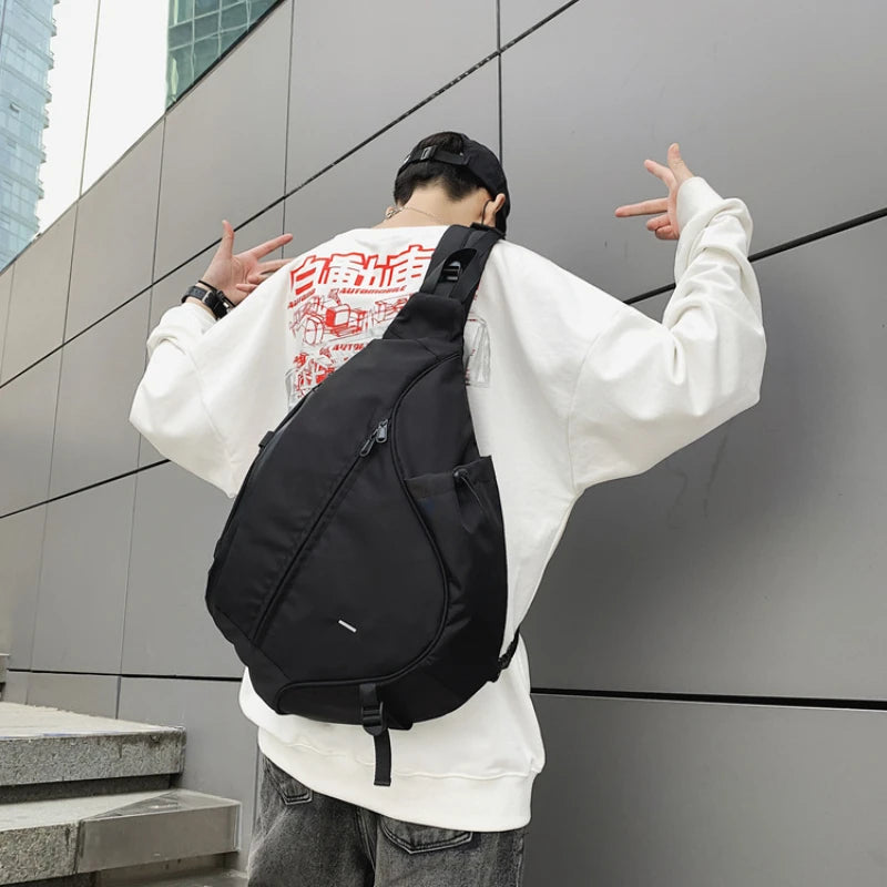 Hip-Hop Tooling Messenger Bag Large-Capacity Chest Bag