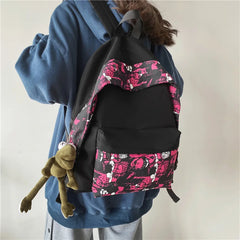 Unisex Hip-hop Print Backpack with Multiple Pockets