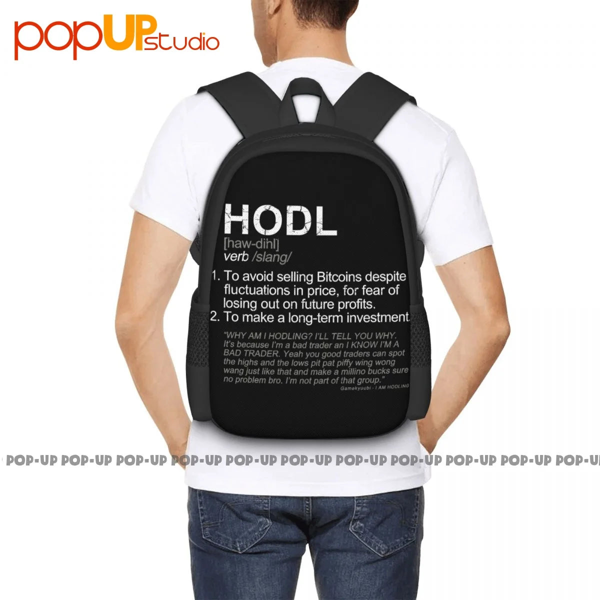Hodl II Crypto Currencies Large Capacity Backpack