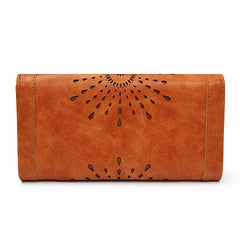 Hollow Out Pattern Retro Wallet Female Purse PU Leather Bag