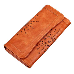 Hollow Out Pattern Retro Wallet Female Purse PU Leather Bag