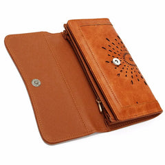 Hollow Out Pattern Retro Wallet Female Purse PU Leather Bag