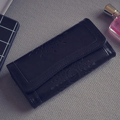 Hollow Out Pattern Retro Wallet Female Purse PU Leather Bag