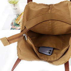 Hollow Women Tote Bags Paper Rope Hand-Woven Bag Summer Casual Portable